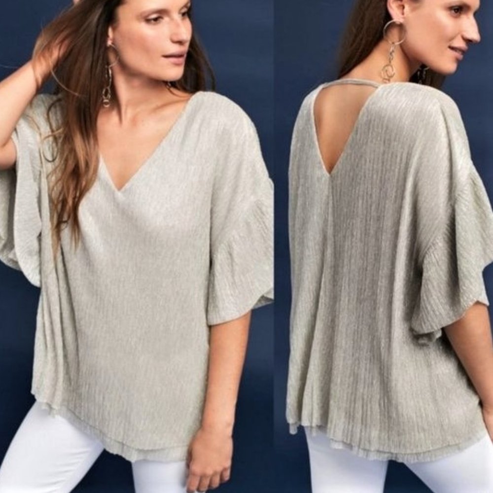 Elegant Silver Women's Top